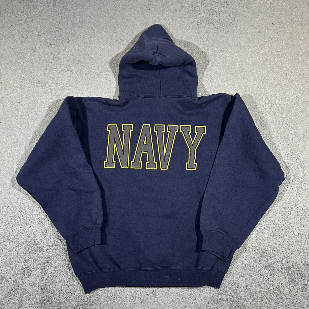 Vintage Soffe US Navy Pullover Hoodie Sweatshirt Mens Large Navy Blue USA